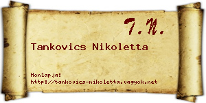 Tankovics Nikoletta névjegykártya