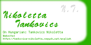 nikoletta tankovics business card